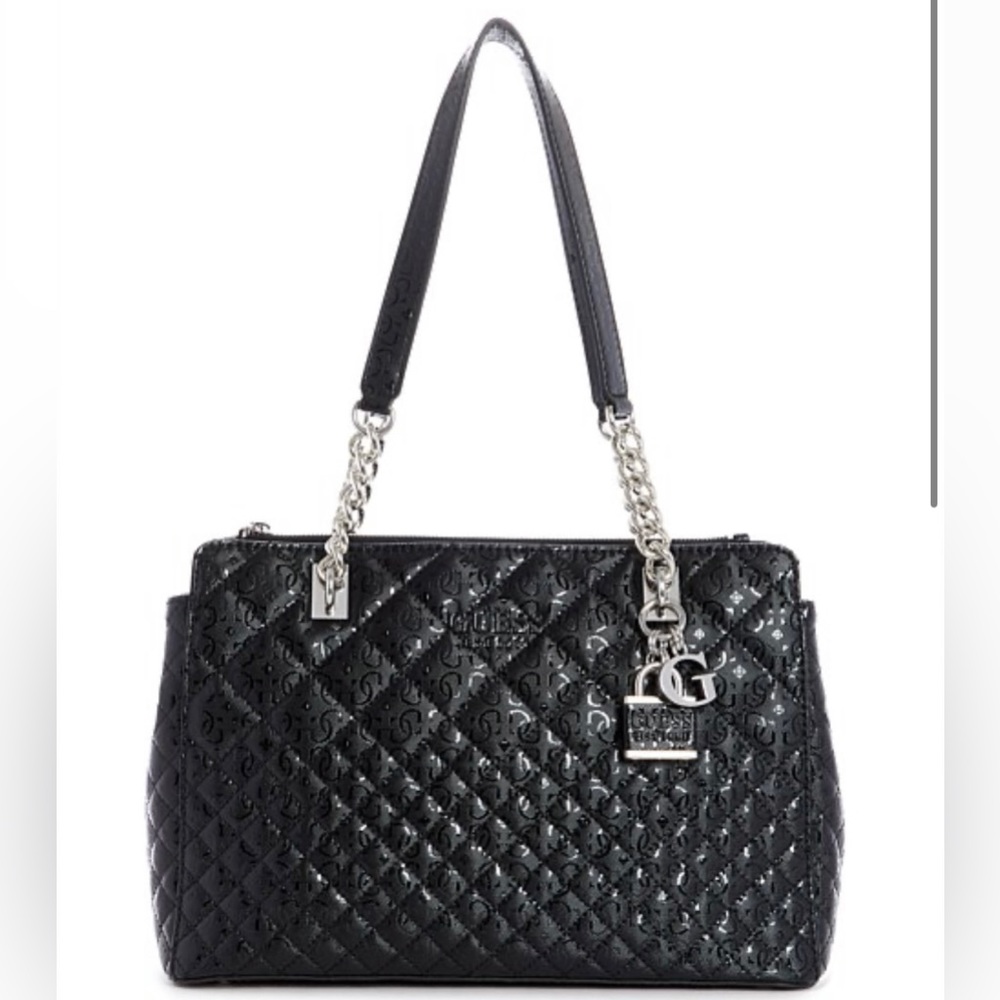 Guess Black Queenie Satchel Handbag - Picture 2 of 15
